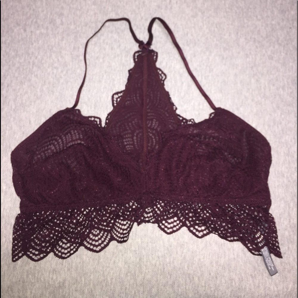 Aerie Maroon Raceback Bralette: Medium